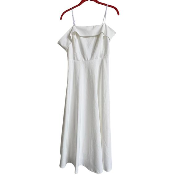 Lulus White Off Shoulder Midi Dress XL New - Picture 1 of 6